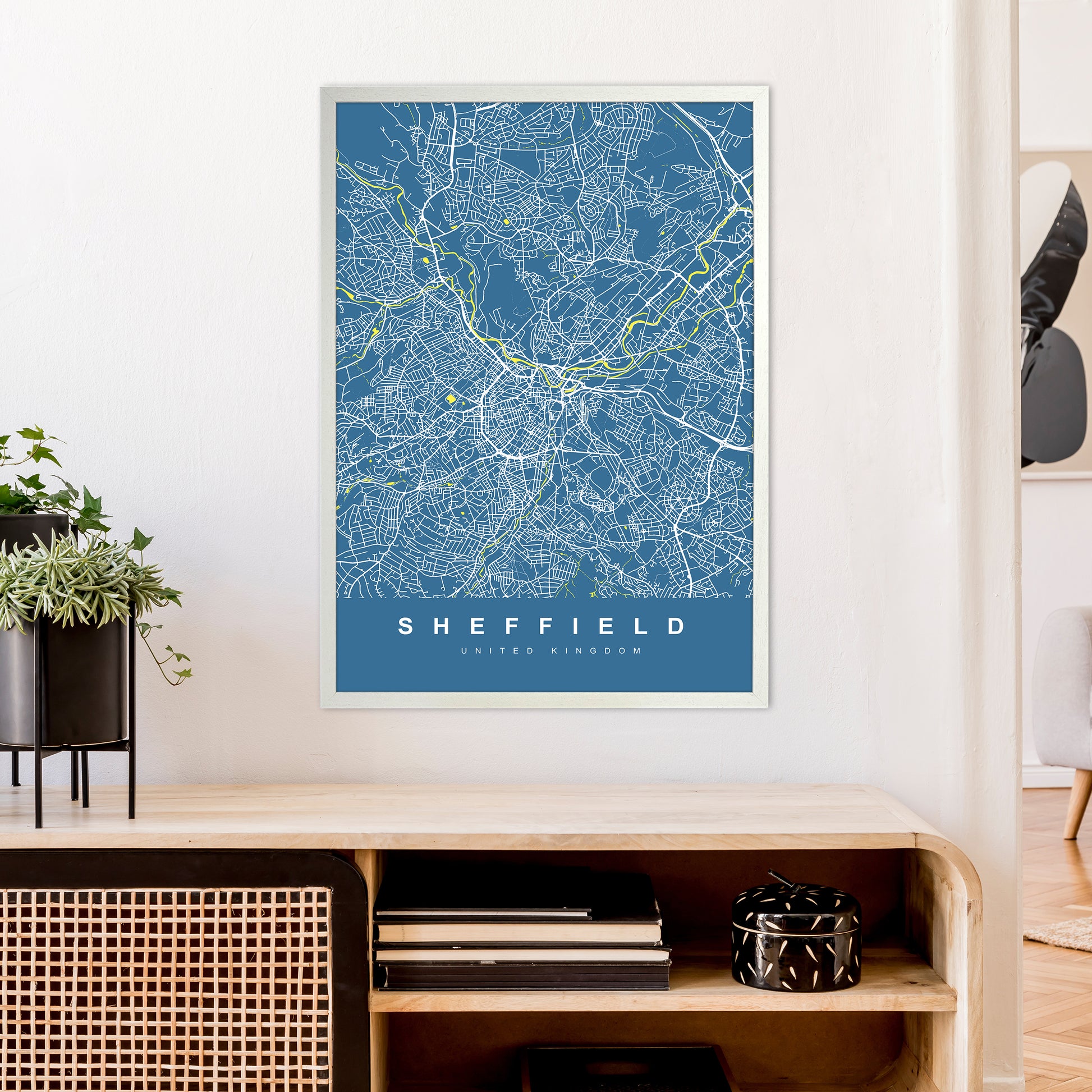 Sheffield II Art Print by UrbanMaps A1 Oak Frame