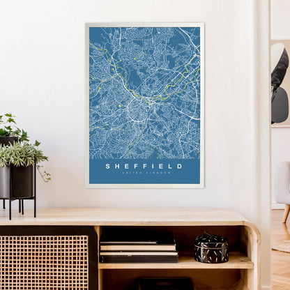 Sheffield II Art Print by UrbanMaps A1 Oak Frame
