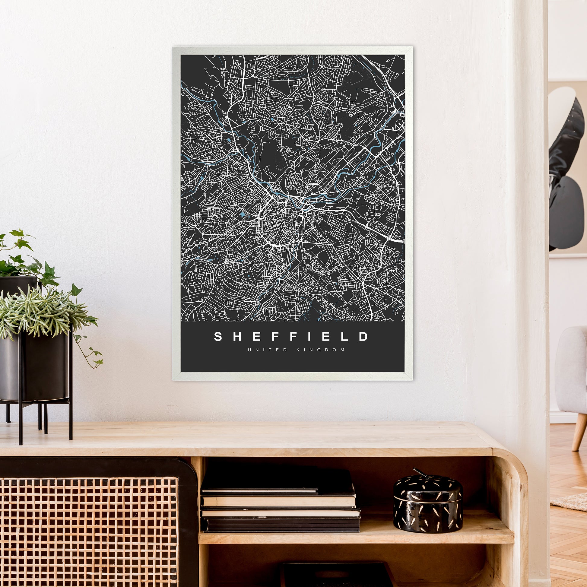 Sheffield III Art Print by UrbanMaps A1 Oak Frame