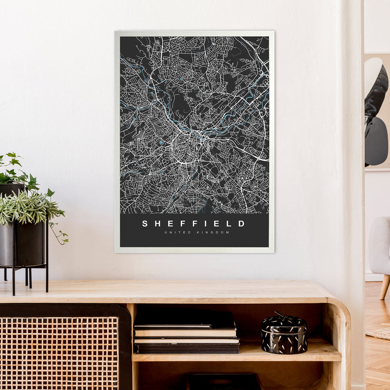 Sheffield III Art Print by UrbanMaps A1 Oak Frame