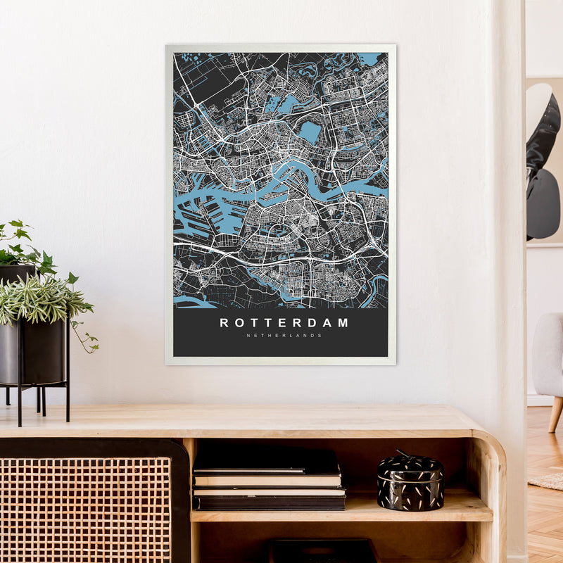 Rotterdam Art Print by UrbanMaps A1 Oak Frame