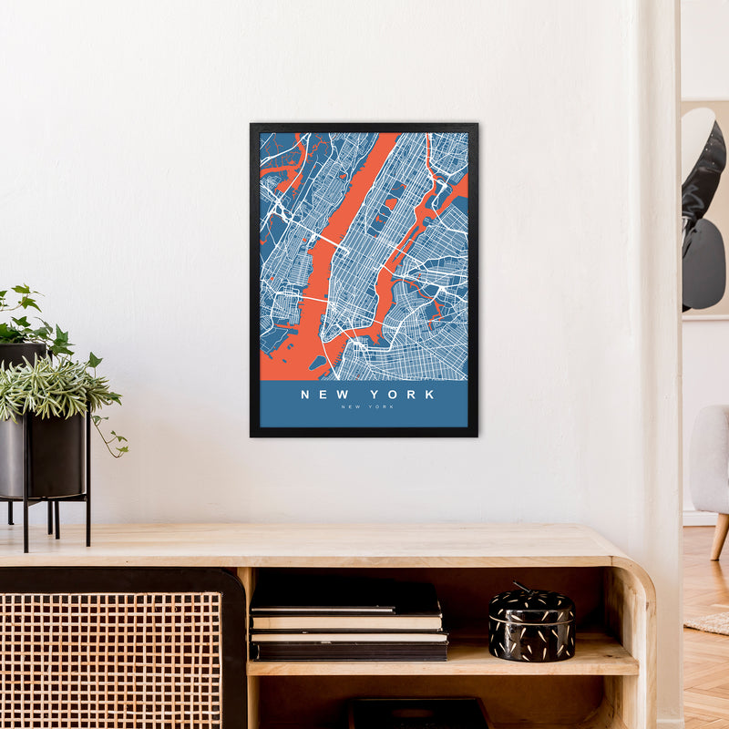 New York I Art Print by UrbanMaps A2 White Frame