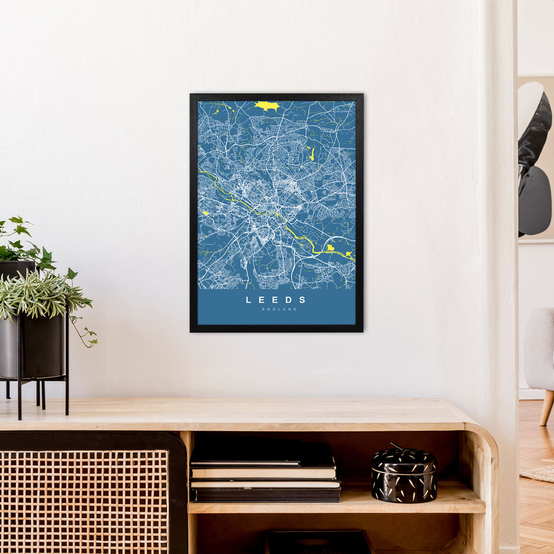 Leeds II Art Print by UrbanMaps A2 White Frame