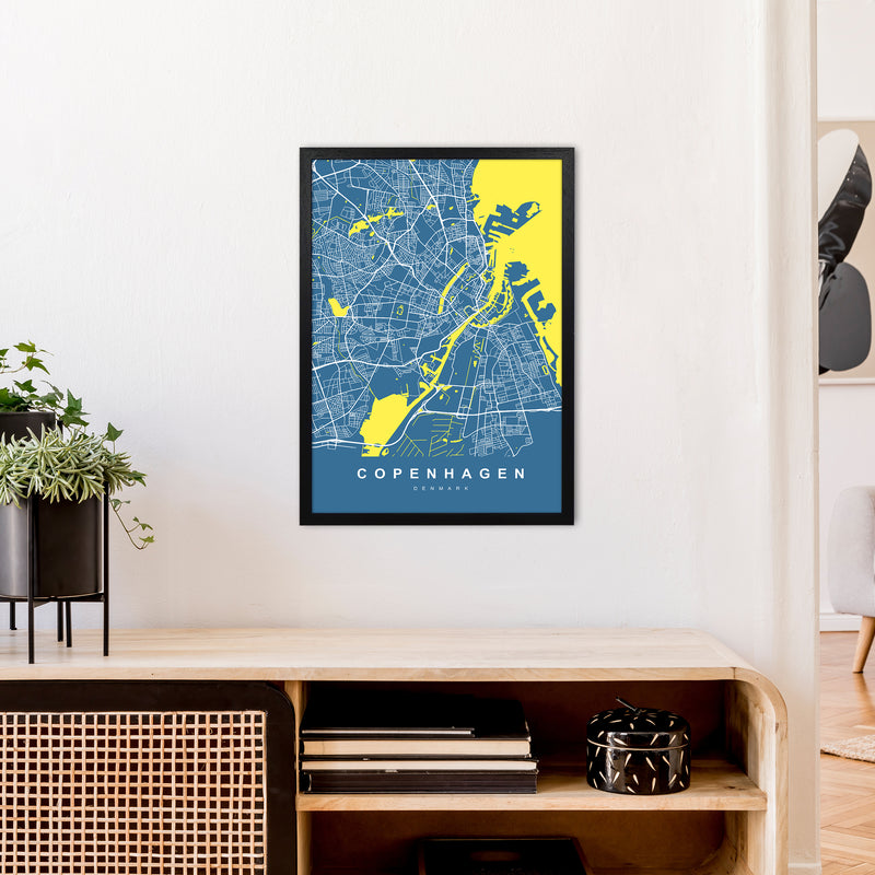 Copenhagen I Art Print by UrbanMaps A2 White Frame
