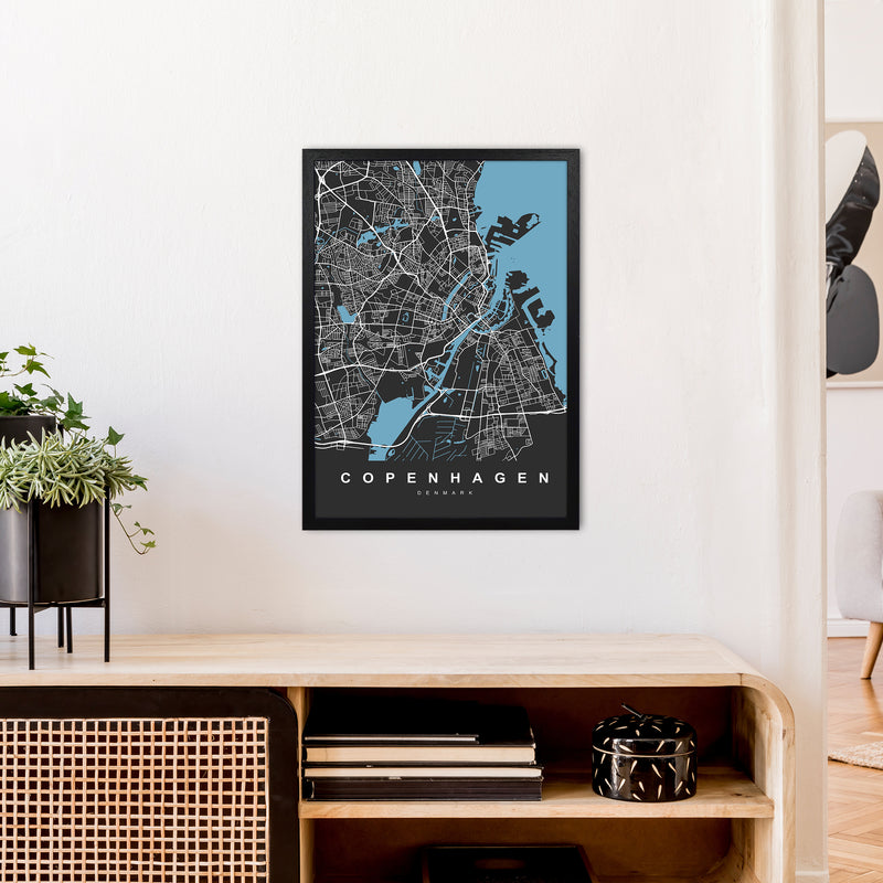 Copenhagen II Art Print by UrbanMaps A2 White Frame