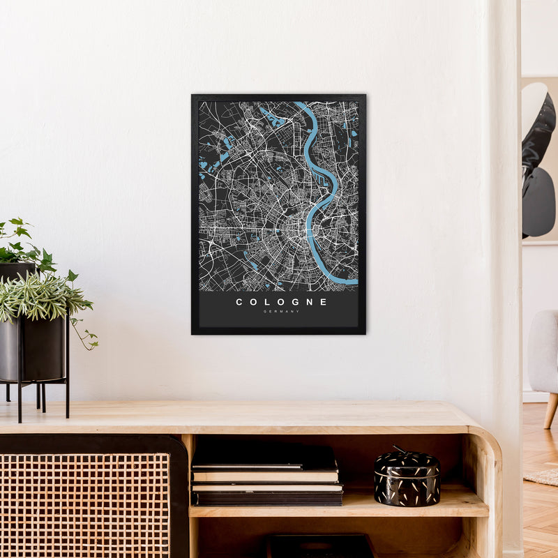 Cologne Art Print by UrbanMaps A2 White Frame