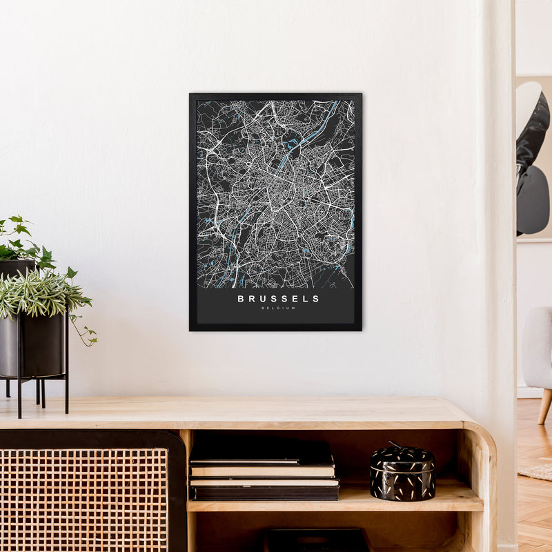 Brussel Art Print by UrbanMaps A2 White Frame