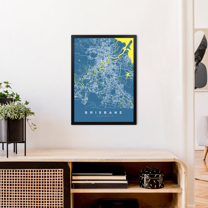 Brisbane I Art Print by UrbanMaps A2 White Frame