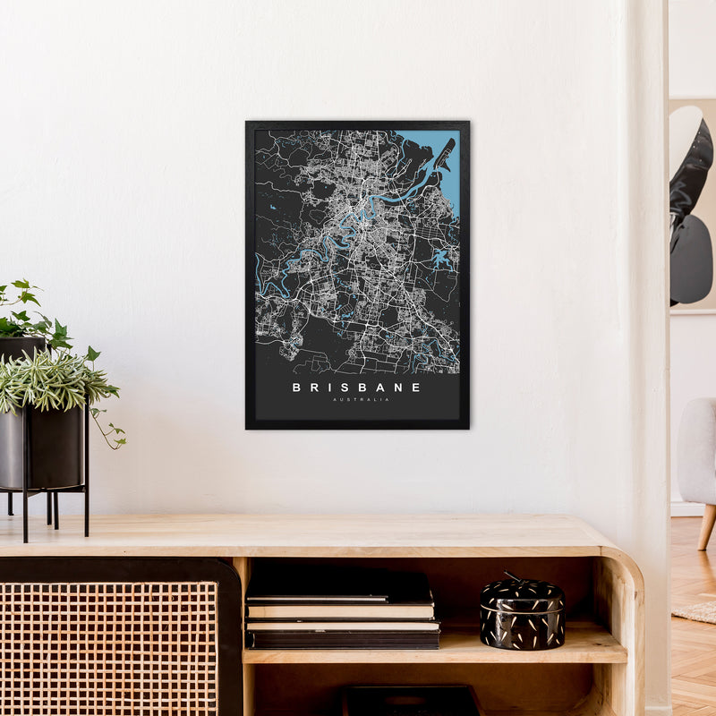 Brisbane II Art Print by UrbanMaps A2 White Frame
