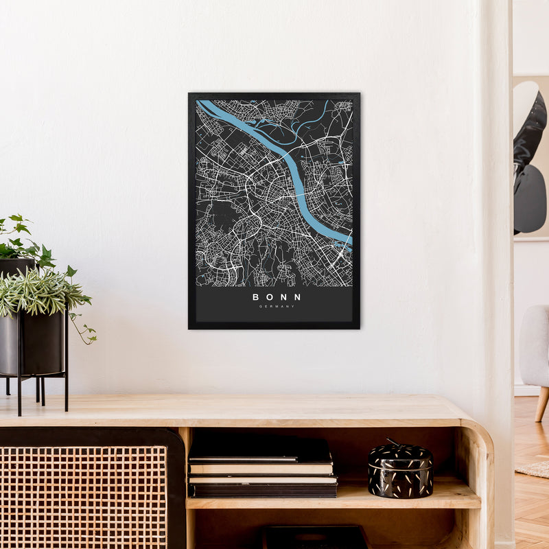 Bonn Art Print by UrbanMaps A2 White Frame