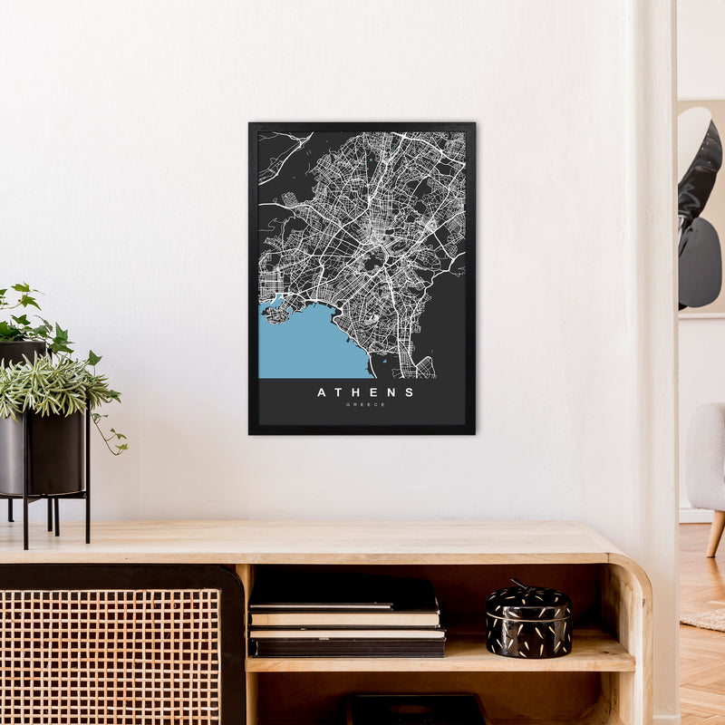 Athens Art Print by UrbanMaps A2 White Frame