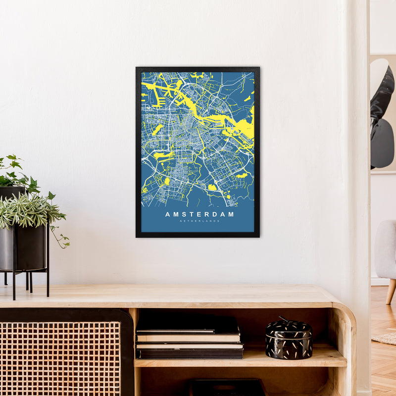 Amsterdam I Art Print by UrbanMaps A2 White Frame