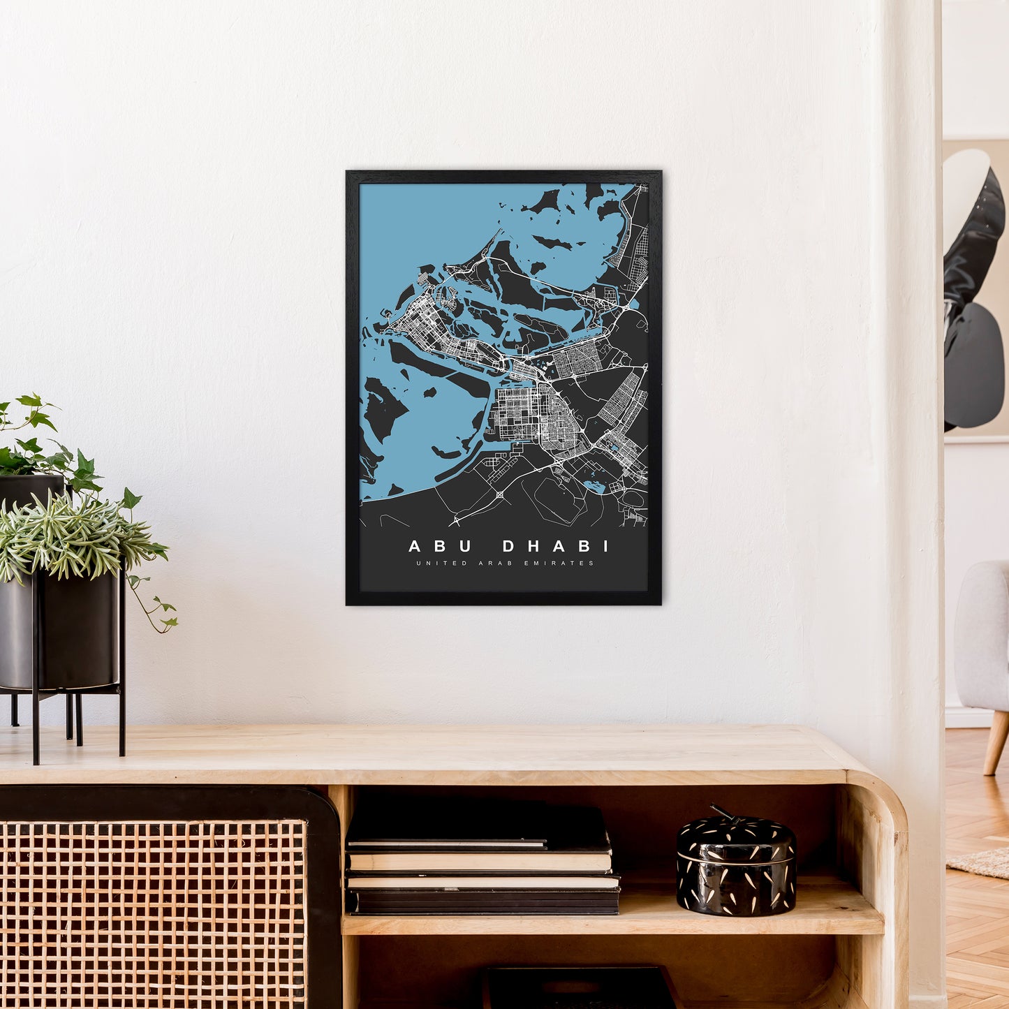 Abu Dhabi Art Print by UrbanMaps A2 White Frame
