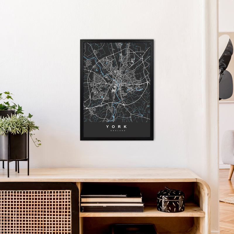 York III Art Print by UrbanMaps A2 White Frame