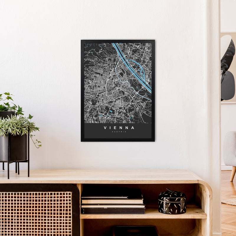 Vienna Art Print by UrbanMaps A2 White Frame