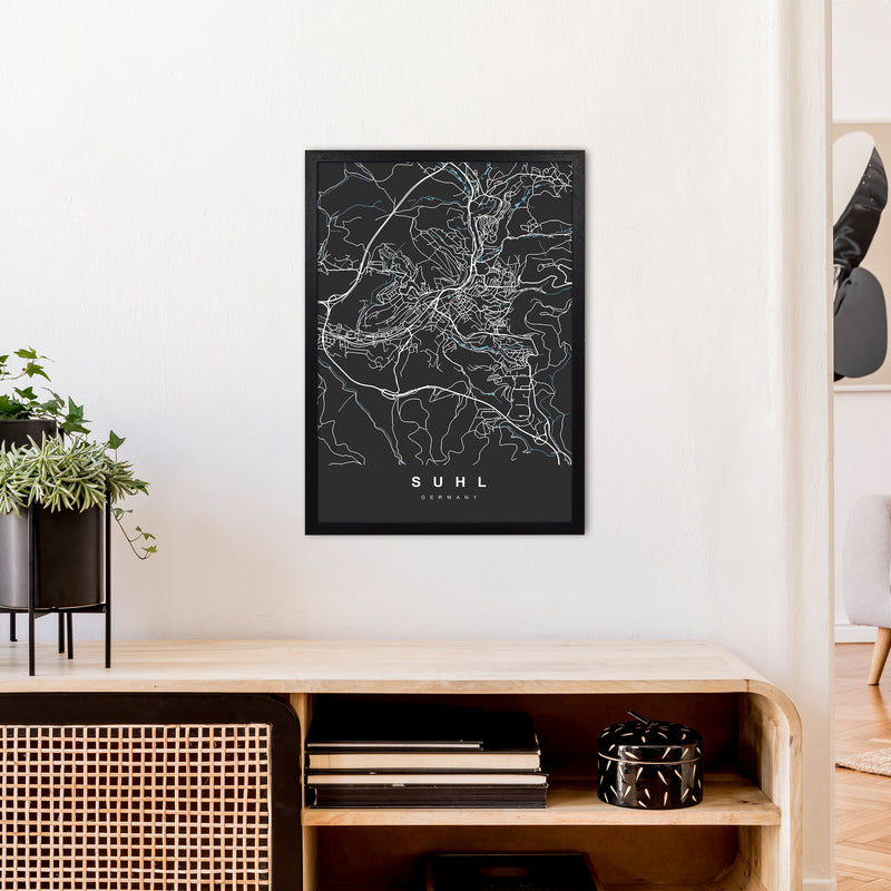 Suhl Art Print by UrbanMaps A2 White Frame
