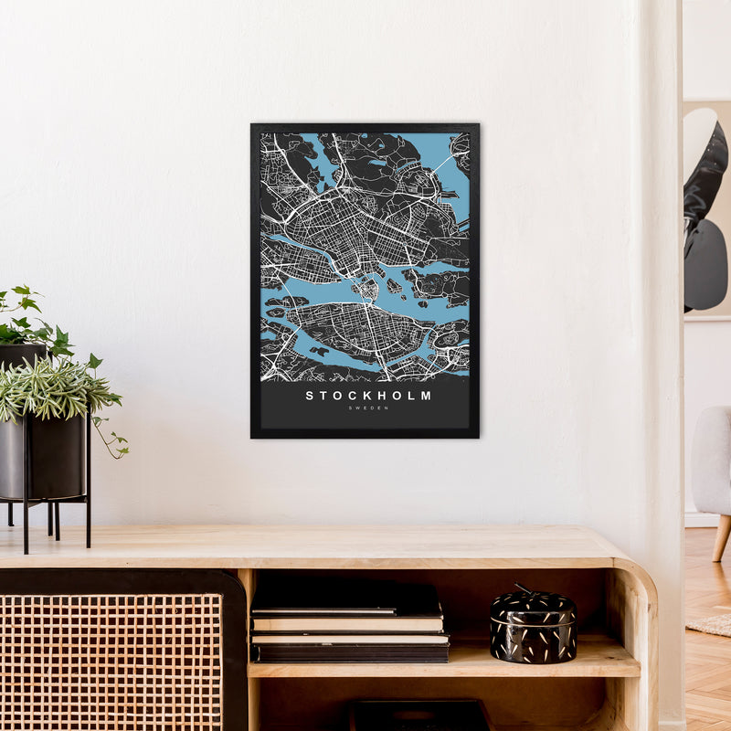 Stockholm Art Print by UrbanMaps A2 White Frame