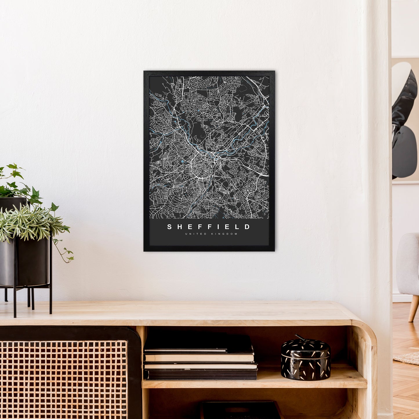 Sheffield III Art Print by UrbanMaps A2 White Frame