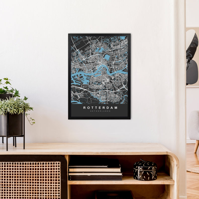 Rotterdam Art Print by UrbanMaps A2 White Frame