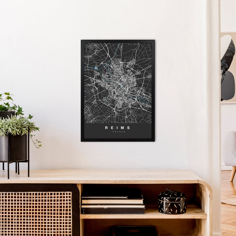 Reims Art Print by UrbanMaps A2 White Frame