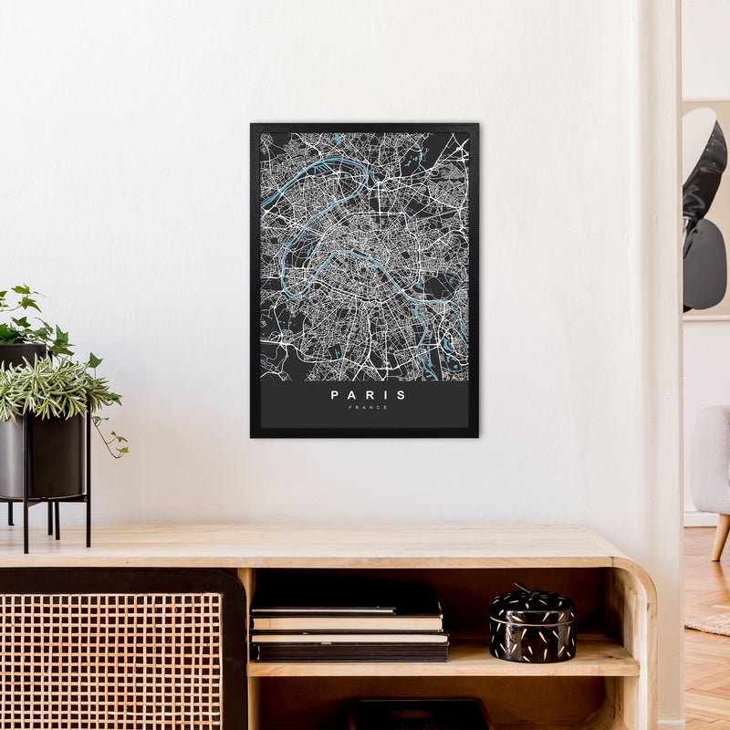 Paris Art Print by UrbanMaps A2 White Frame