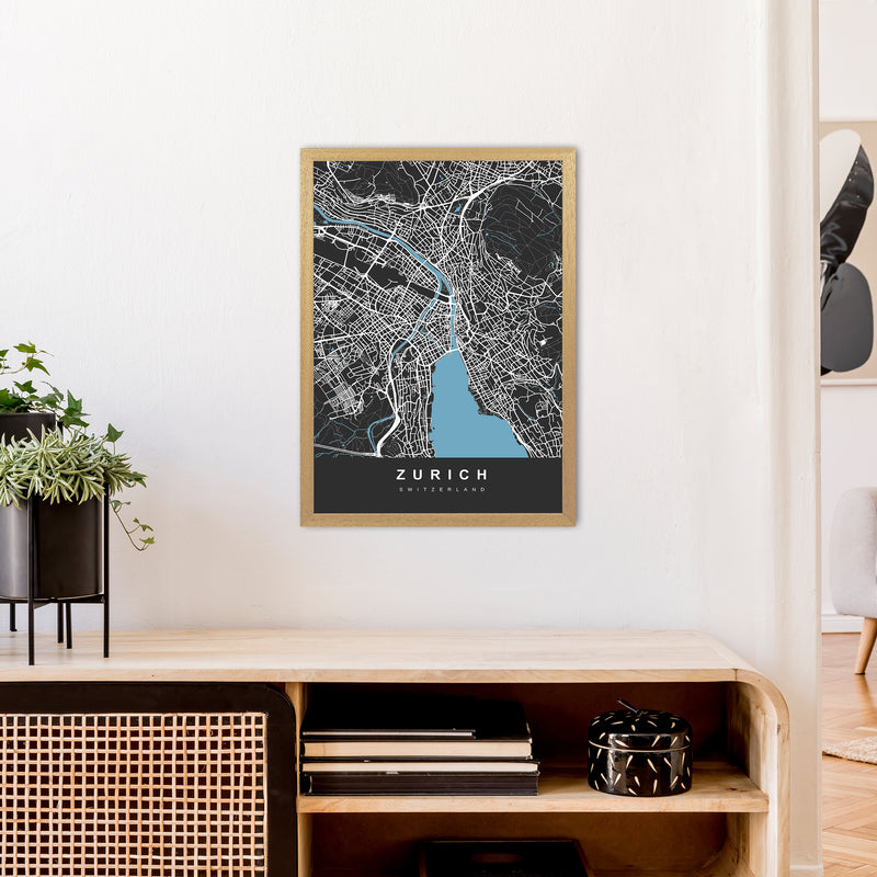 Zurich Art Print by UrbanMaps A2 Print Only
