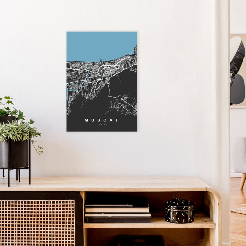 Muscat Art Print by UrbanMaps A2 Black Frame