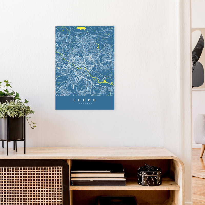 Leeds II Art Print by UrbanMaps A2 Black Frame
