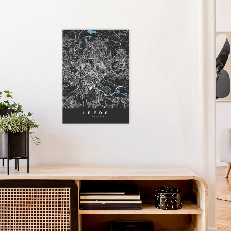 Leeds III Art Print by UrbanMaps A2 Black Frame