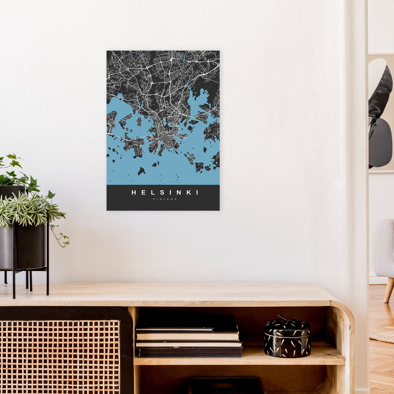 Helsinki Art Print by UrbanMaps A2 Black Frame