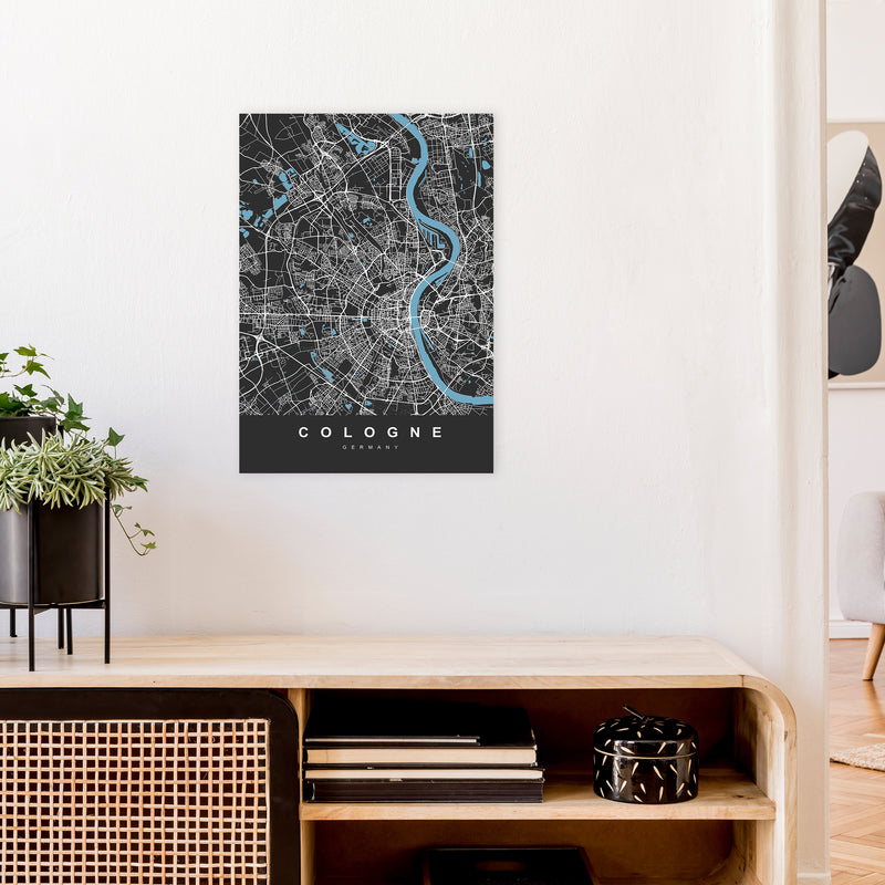 Cologne Art Print by UrbanMaps A2 Black Frame
