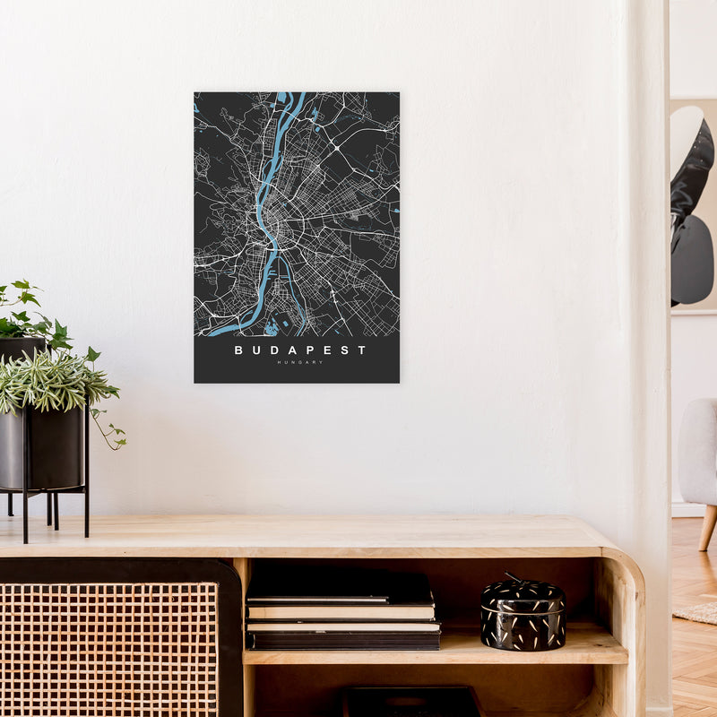 Budapest Art Print by UrbanMaps A2 Black Frame