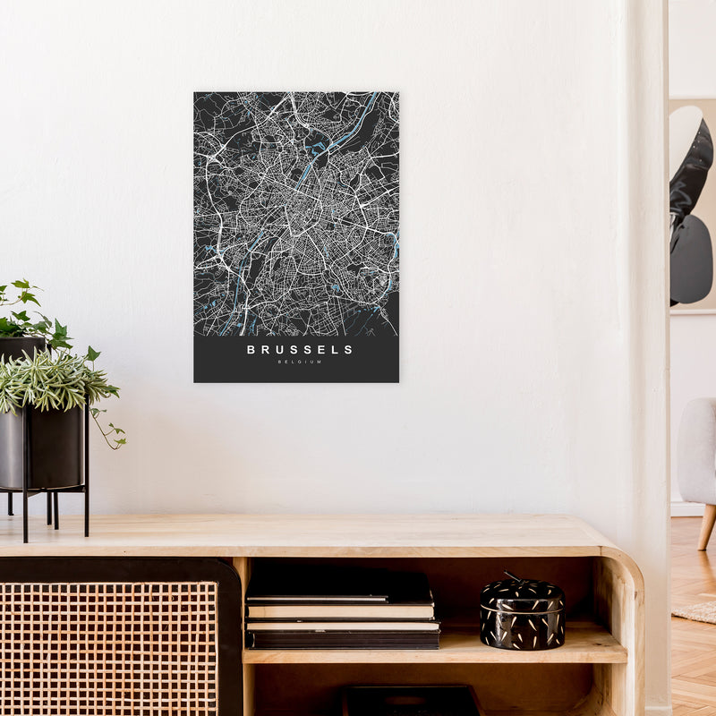 Brussel Art Print by UrbanMaps A2 Black Frame