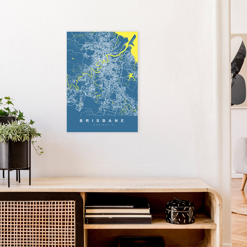Brisbane I Art Print by UrbanMaps A2 Black Frame