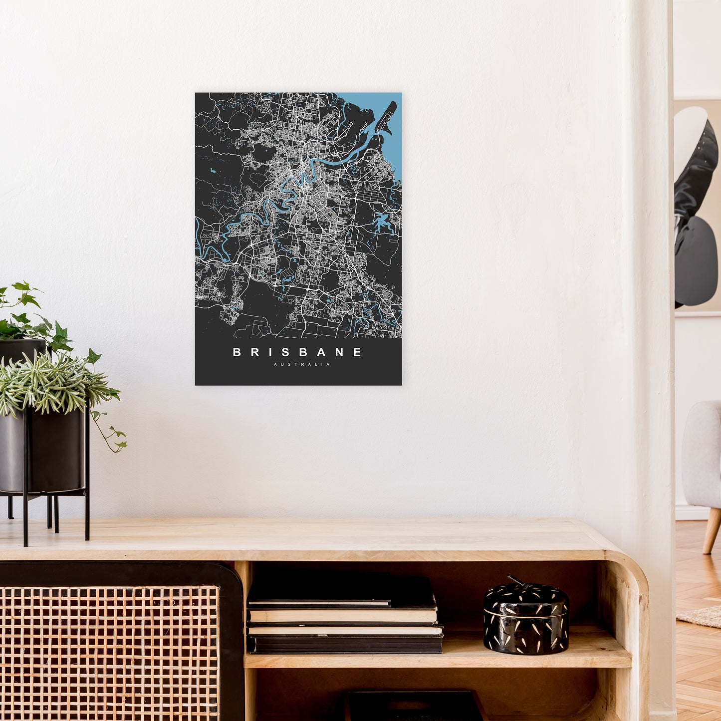 Brisbane II Art Print by UrbanMaps A2 Black Frame