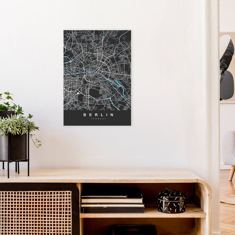 Berlin Art Print by UrbanMaps A2 Black Frame