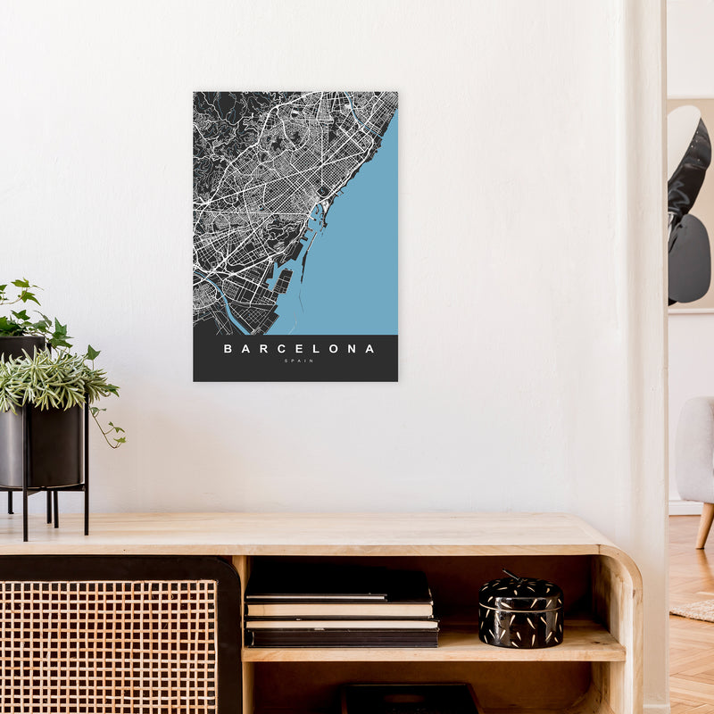 Barcelona Art Print by UrbanMaps A2 Black Frame