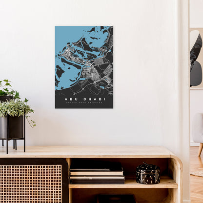 Abu Dhabi Art Print by UrbanMaps A2 Black Frame