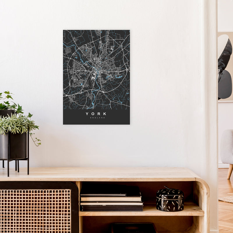 York III Art Print by UrbanMaps A2 Black Frame