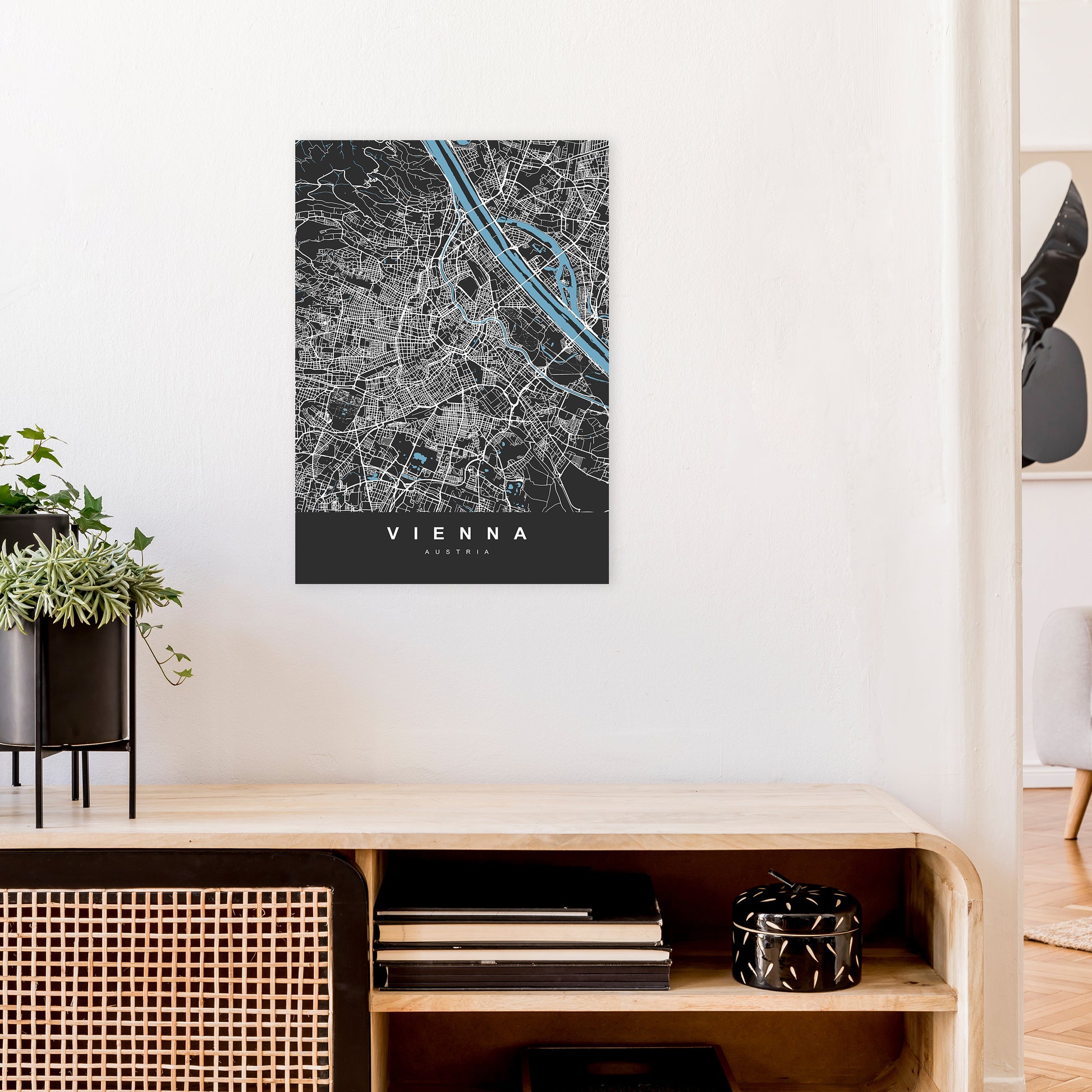 Vienna Art Print by UrbanMaps A2 Black Frame