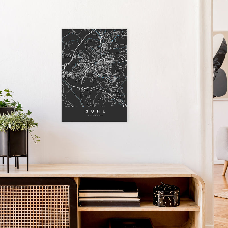 Suhl Art Print by UrbanMaps A2 Black Frame