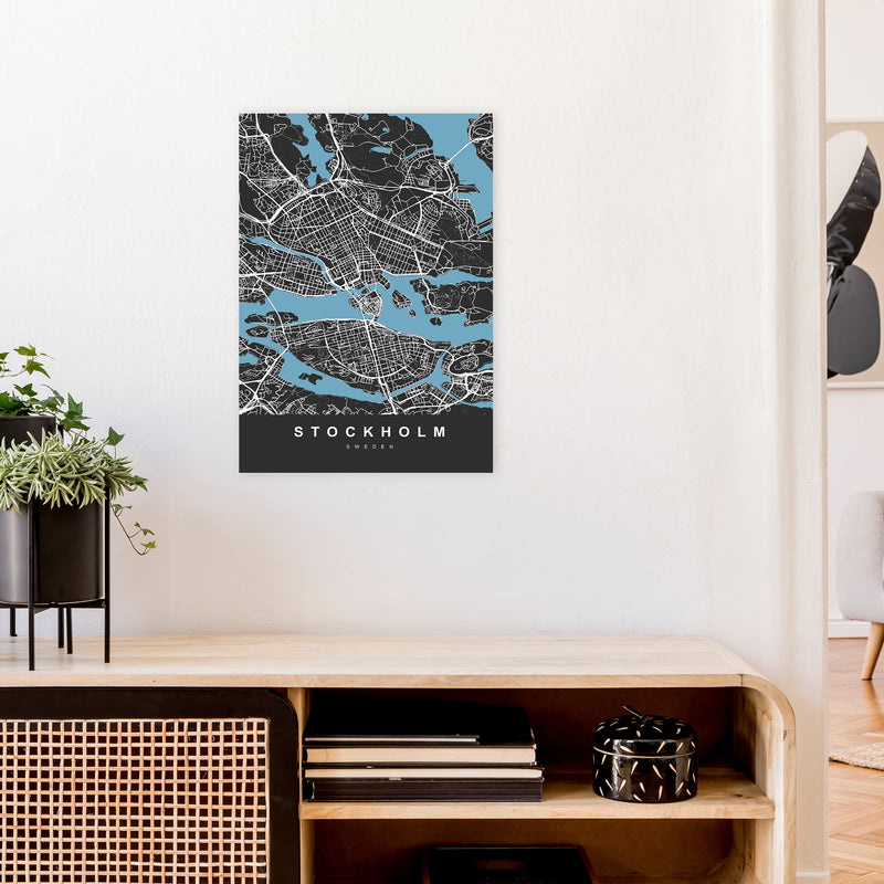 Stockholm Art Print by UrbanMaps A2 Black Frame