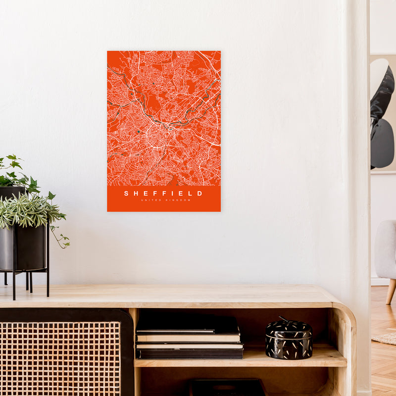 Sheffield I Art Print by UrbanMaps A2 Black Frame