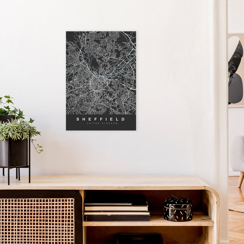 Sheffield III Art Print by UrbanMaps A2 Black Frame