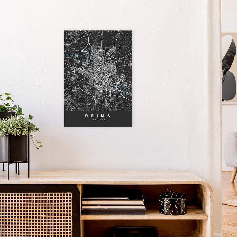 Reims Art Print by UrbanMaps A2 Black Frame