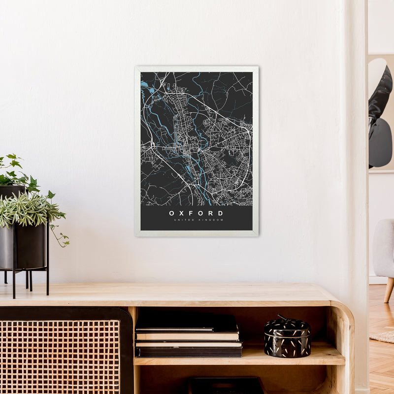 Oxford IV Art Print by UrbanMaps A2 Oak Frame