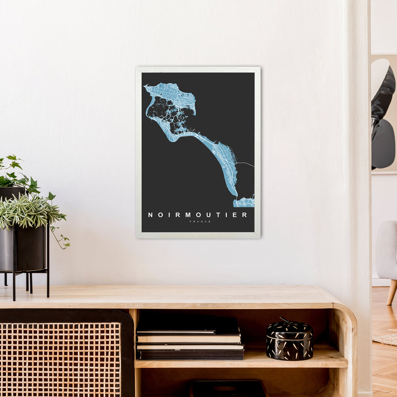 Noirmoutier Art Print by UrbanMaps A2 Oak Frame