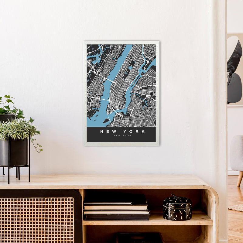 New York II Art Print by UrbanMaps A2 Oak Frame