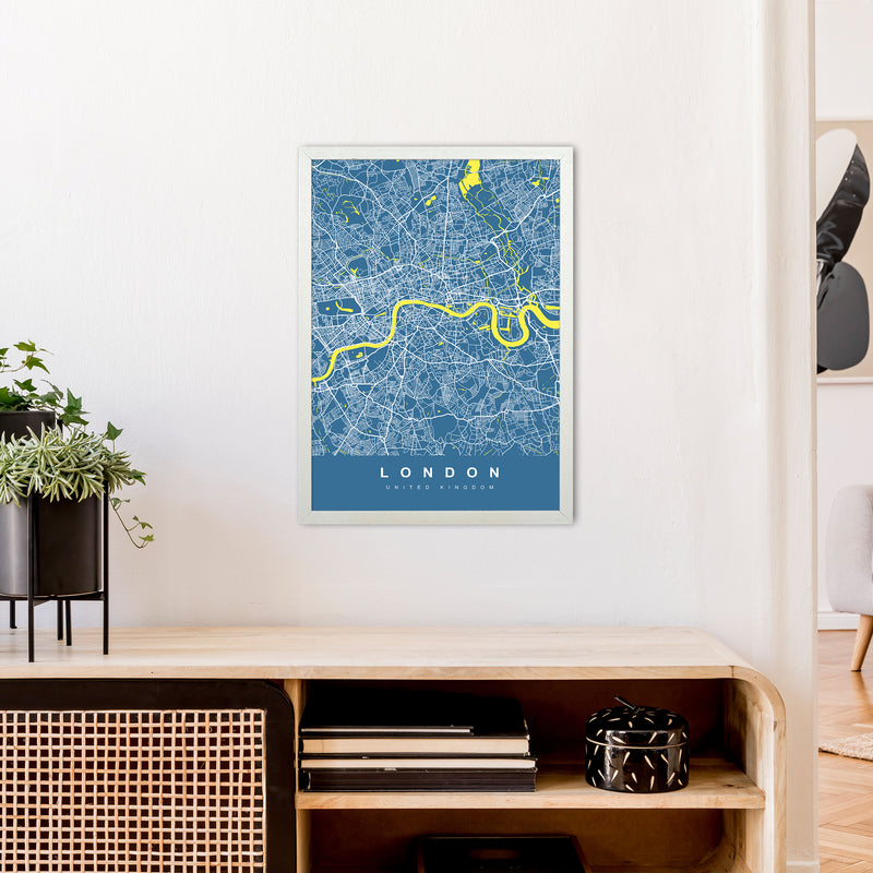 London II Art Print by UrbanMaps A2 Oak Frame