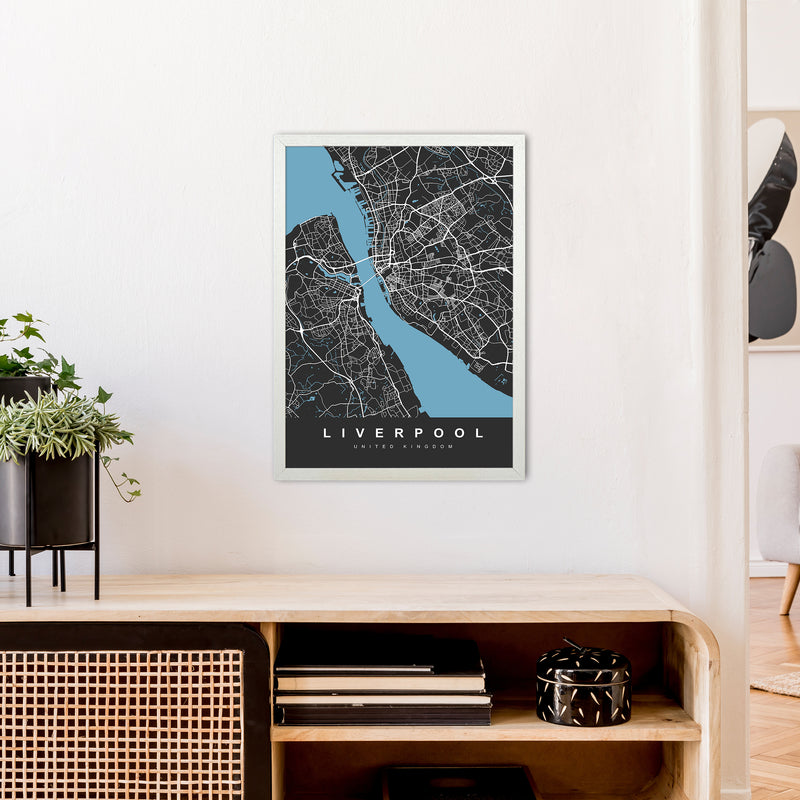 Liverpool II Art Print by UrbanMaps A2 Oak Frame